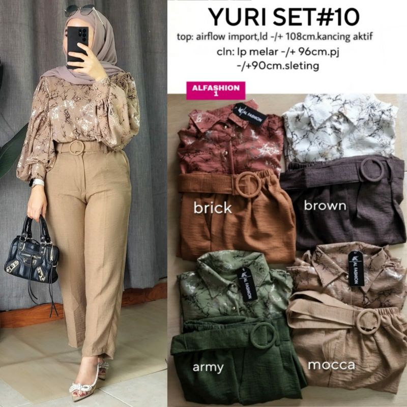 Setelan Cringkle motif dan Celana Wanita, Yuri#10 dan Aneta Set by Alfashion.