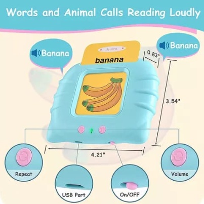 [ Cinicini ] Mainan Flash Card Bersuara Alat Bantu pengenalan kosakata Bahasa Inggris Flash card