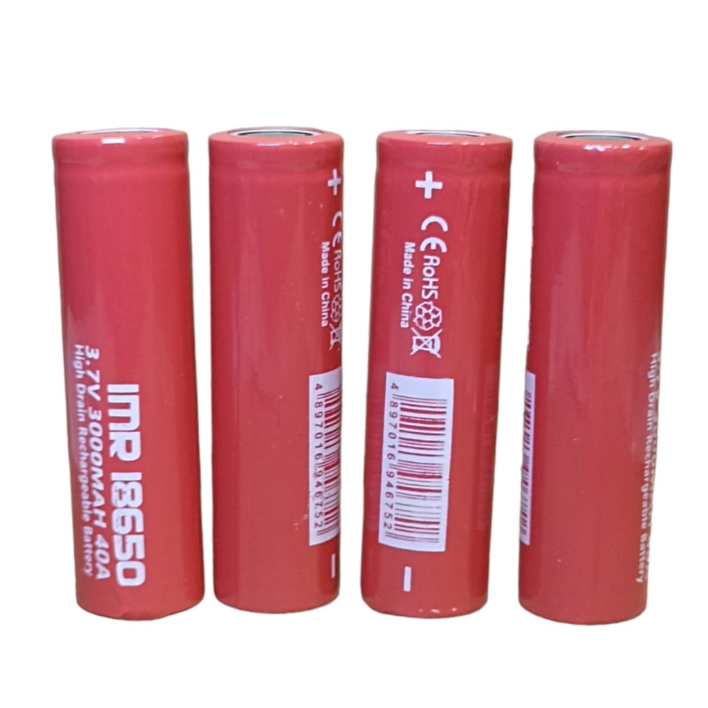 Baterai Cas Type Lithium IMR 18650 Li-ION 3.7V-300mAh Flat Top Isi 4 Pcs