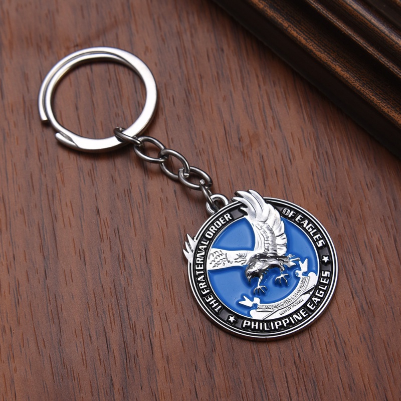 Indah Philippine Elang Logam Liontin Gantungan Kunci Mobil/3D Putaran Elang Bentuk Badge Keyring Charm/Kepribadian Fashion Kendaraan Keys Aksesoris Dekoratif