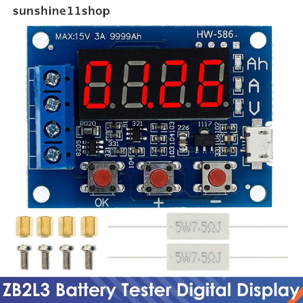 Sho ZB2L3 Tester LED Digital Display 18650batium Lead-Acid Capacity Tester Board Module Modul Papan Tester Kapasitas N