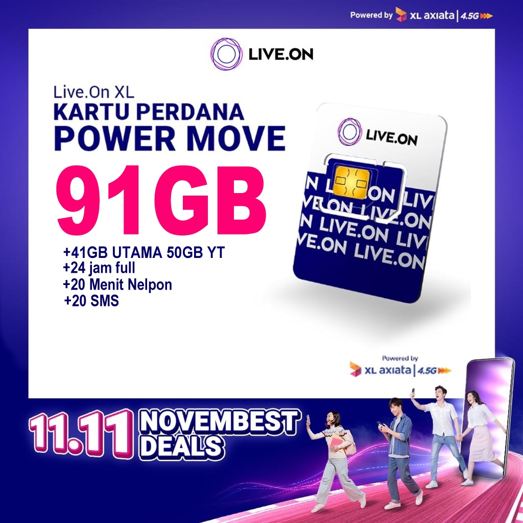 Kartu Perdana xl live on 91GB unlimited Bayar COD