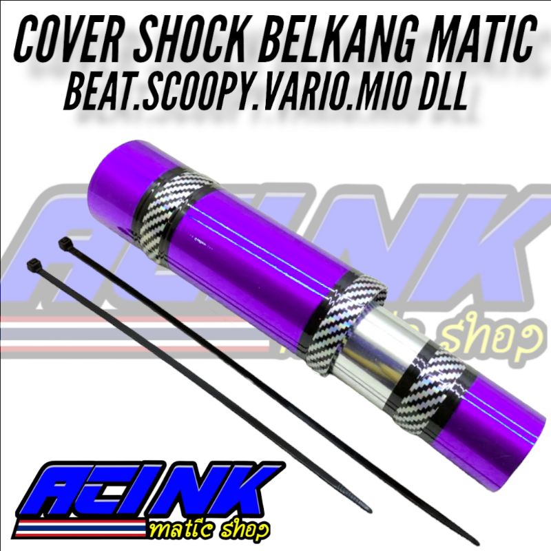 Cover Shock Belakang Variasi Carbon Hologram Pnp Motor Mio.Beat.Scoopy.Vario 125 150