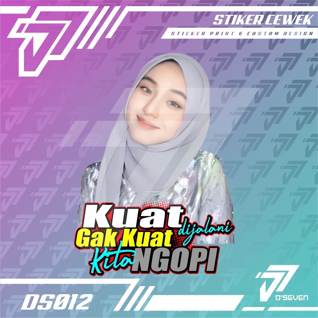 Stiker Foto Cewek Hijab Vector Seksi Custom Bisa Request Foto & Kata-kata - Stiker Mobil / Motor / T