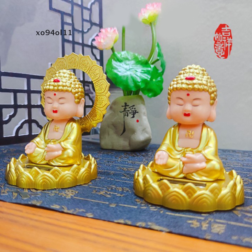 Xo Patung Buddha Nodding Surya Maskot Dekorasi Interior Mobil Rumah Lucky Tathagata Feng Shui Kerajinan Hias OL