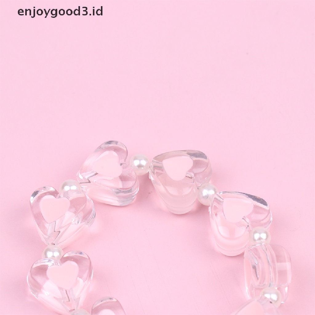 【 Rready Stock 】 Crystal Love Heart Hanging Ring for Mobile Phone Lanyard Anti-Lost Bracelet （ ID ）
