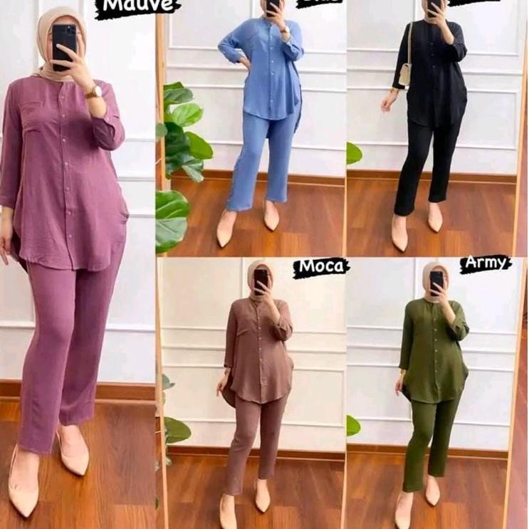 TREN TERBARU [TERLARIS] SETELAN WANITA RAYON CRINKLE AIRFLOW PREMIUM | BAJU ONESET WANITA