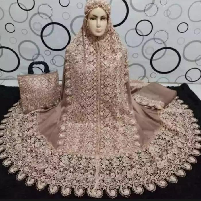 STOK TERBARU MUKENA PRADA RENDA KEONG PRINCESS MICRO JUMBO MUKENA BROWNIS RENDA KEONG FULL MUKENA LA