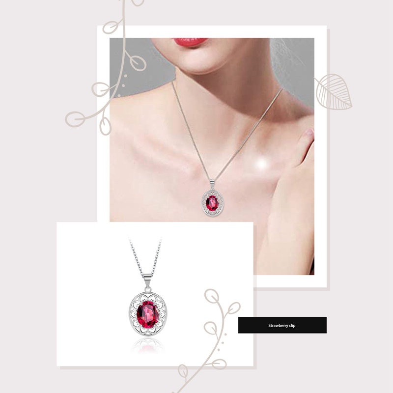 Vintage Perempuan Liontin Merah Kalung Batu Kristal Kalung Untuk Wanita Dainty Water Drop Wedding Necklace