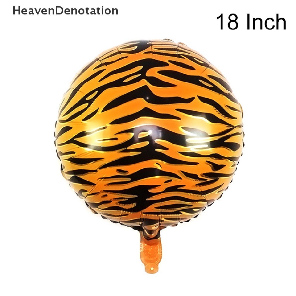 [HeavenDenotation] 4 Pcs 18 Inci Hewan Dicetak Harimau Zebra Leopard Foil Balon Perlengkapan Tema Kebun Binatang HDV