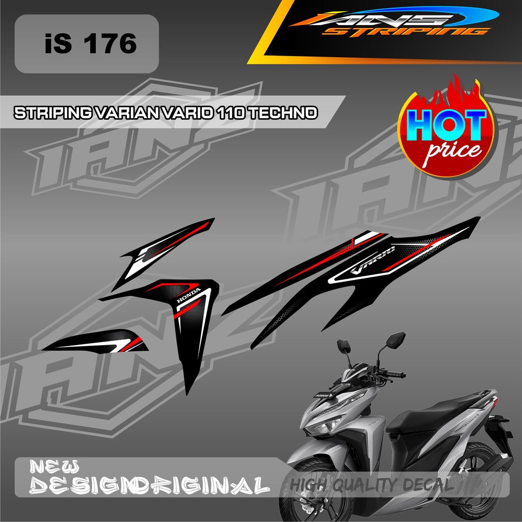 NEW DECAL STRIPING LIST VARIO TECHNO 110 OLD / HONDA VARIO TECHNO 110 MENGGUNKAN BAHAN BERKUALITAS /  TIDAK MUDAH PUDAR / DECAL KERETA VARIO TECHNO IS176