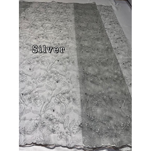 Kain tile akar mutiara /bahan Tulle akar / cocok untuk dress gaun seragaman dll TERBARU