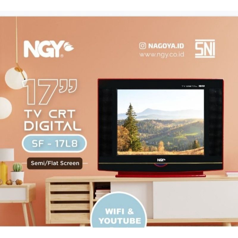 TV DIGITAL YOUTUBE DAN WIFI TV TABUNG CRT 17 INCH SIARAN DIGITAL SF-17L8 NAGOYA GARANSI RESMI