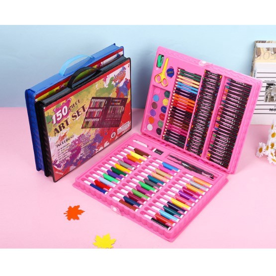 

DISKON SHOPEE/ ART SET Peralatan Menggambar dan Mewarnai 150PCS - Merah Muda