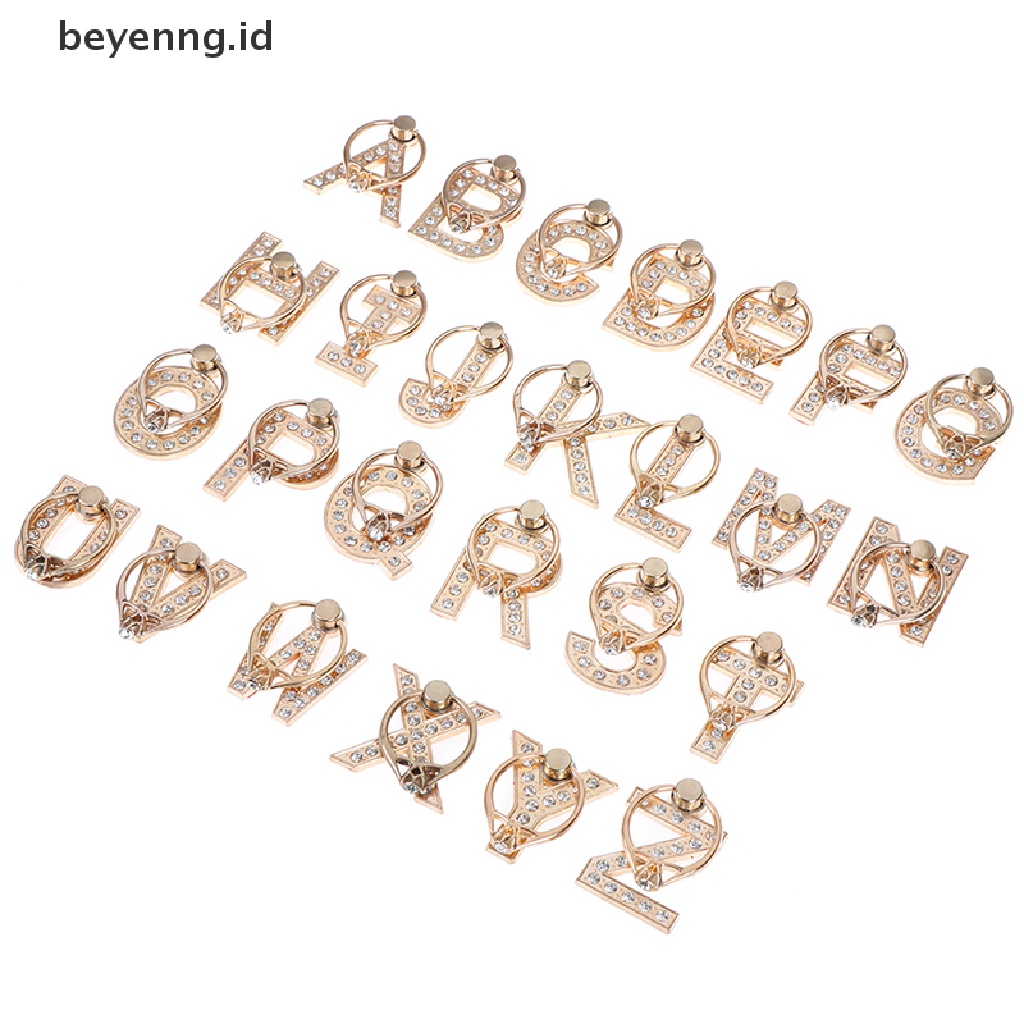 Beyen Berlian Logam Huruf Jari Cincin smartphone stand holder Handphone holder ID