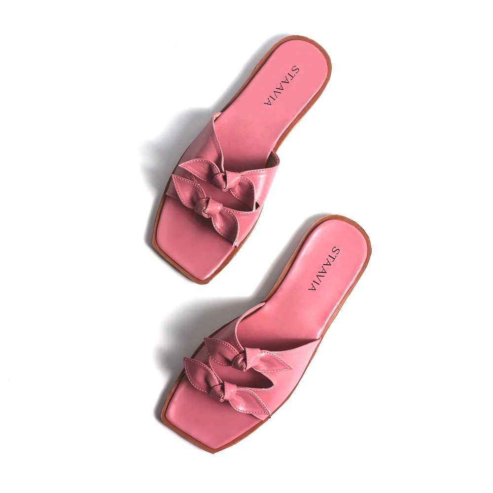 Sandal Flat Cewe Kekinian Model Pita Terbaru Sandal Slipon Wanita - Jemima