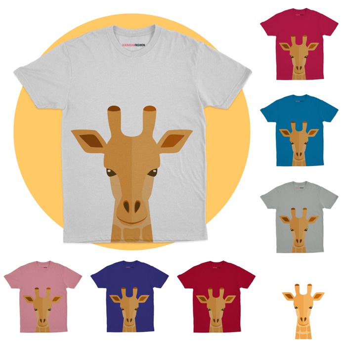 Kaos Anak Motif Safari - Giraffe - Putih, 1