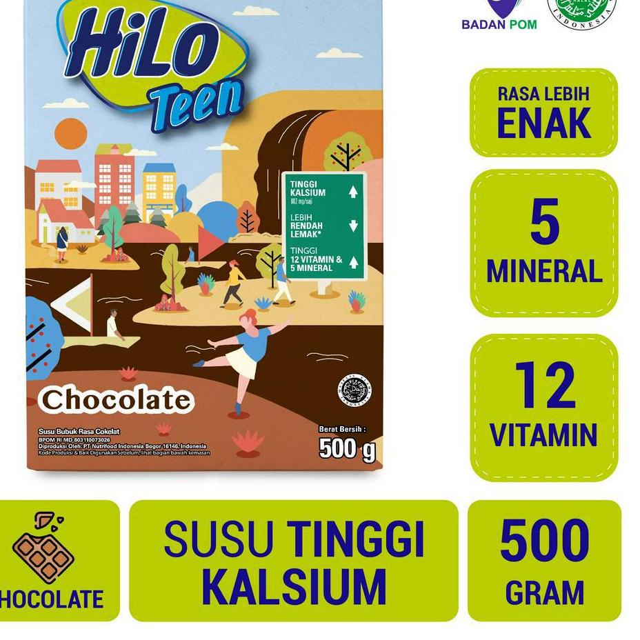 

۞ HiLo Teen Chocolate 500 gram - Susu Tinggi Kalsium Rendah Lemak ❉