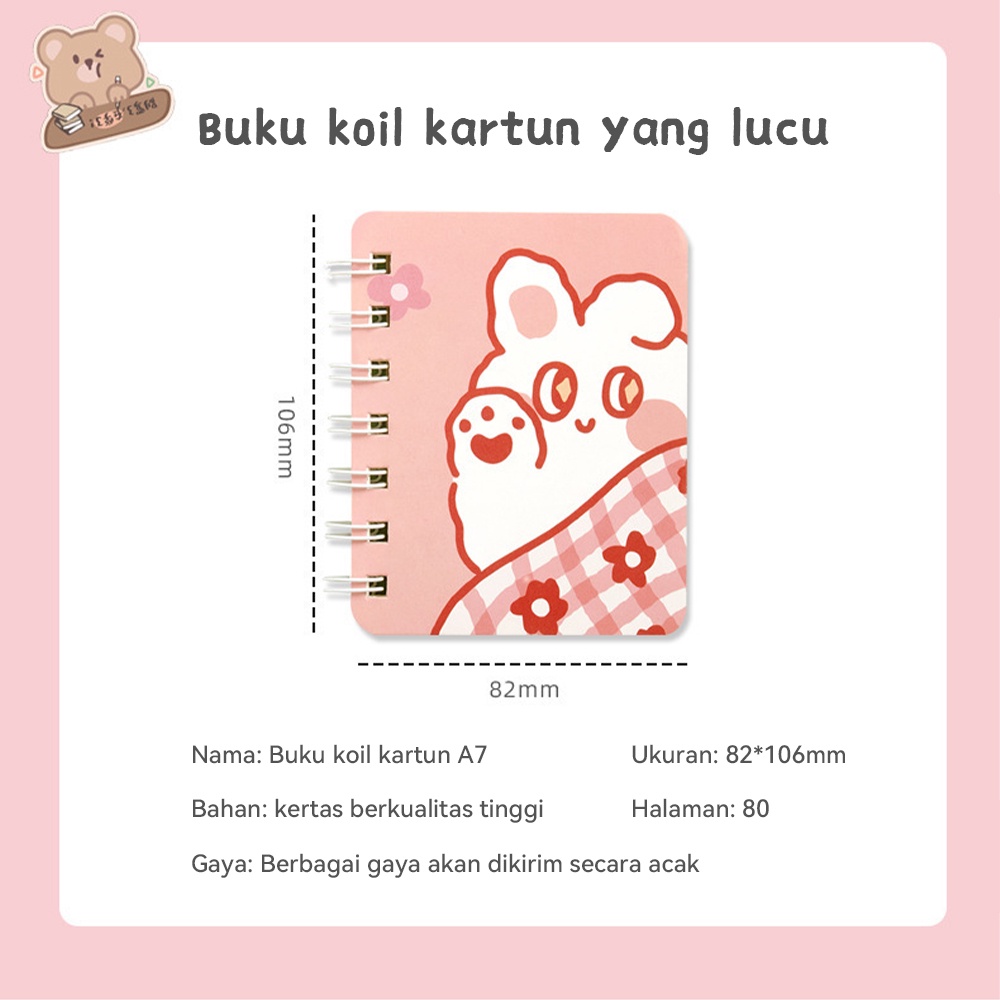 Lakhu Notebook Ring Motif A7 60Lembar/Buku Tulis Ring/Buku Catatan Mini