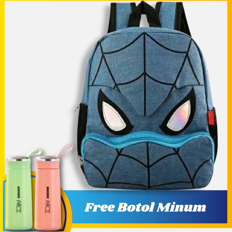 Tas Ransel Sekolah Tas Terbaru Jaring Laba-laba Tas Sekolah SD SMP Tas Trendy Backpack Spider-Man