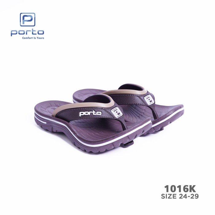 sandal anak perempuan Porto - Sandal Jepit Anak Laki Laki Nyaman Kuat Terbaru Original 1016K - COFFE