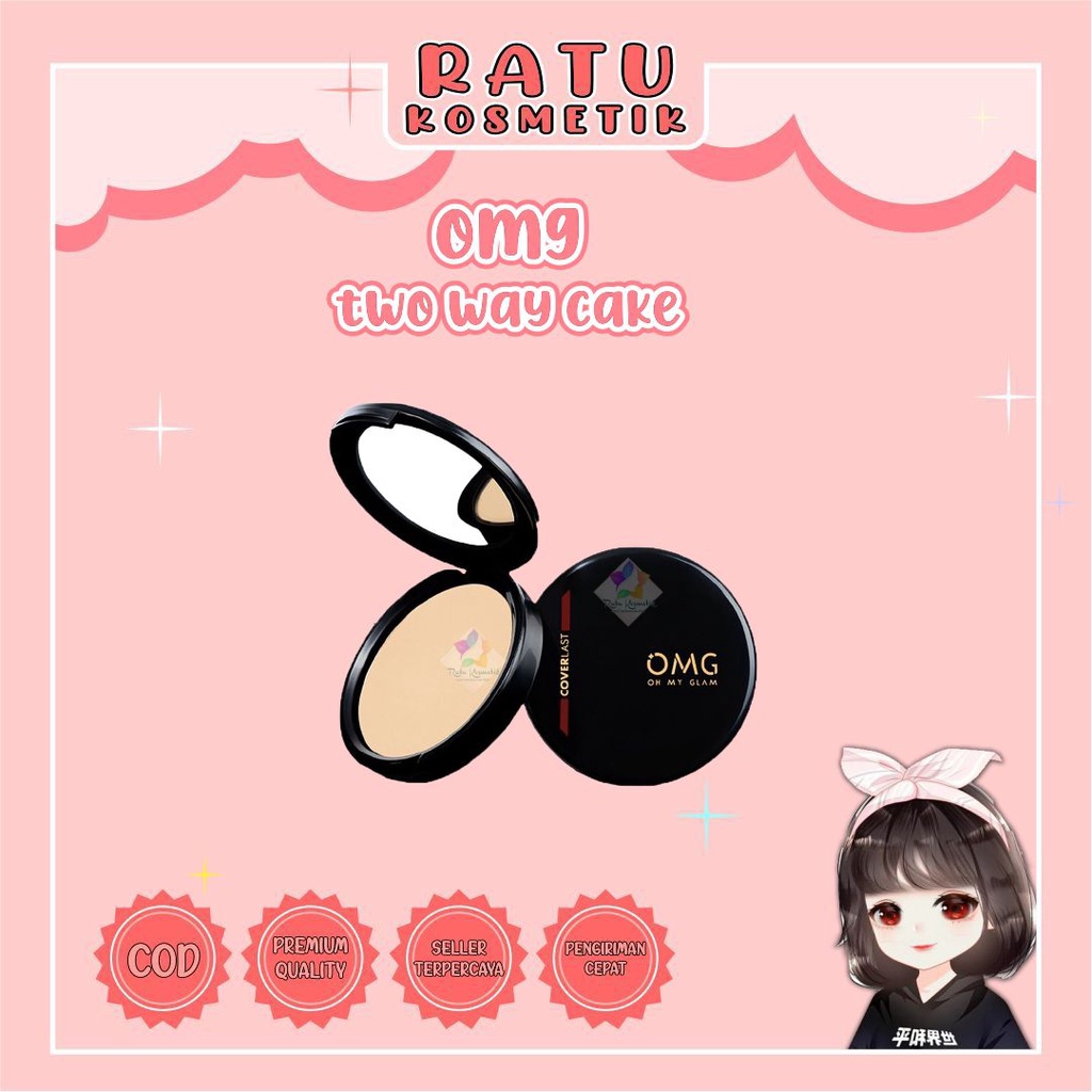 ❤ RATU ❤ OMG Oh My Glam Coverlast Two Way Cake 12g Bedak Padat Oil Control 8 Jam