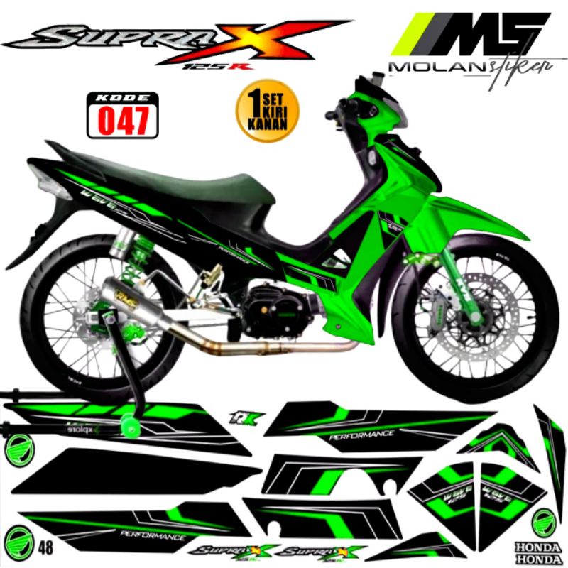 Decal Sticker Striping Variasi Supra X 125 R 2007-2013 Honda Supra X 125 R 2005-2007 Supra X 125 Bat