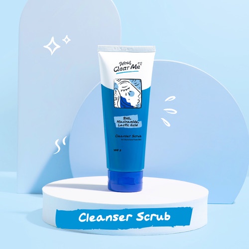 DERMIES Clear Me Cleanser Scrub For Oily &amp; Acne Prone Skin 100g - Pembersih Wajah