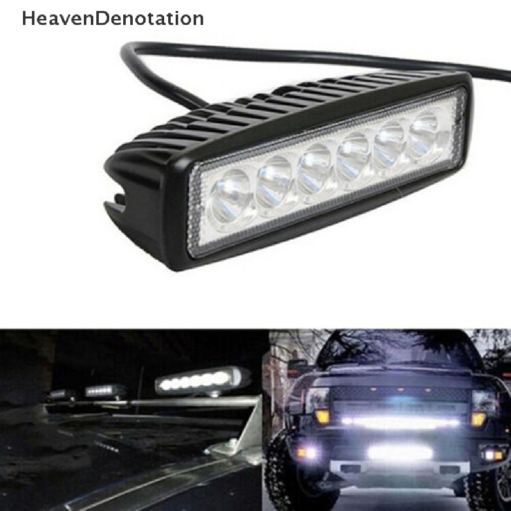 [HeavenDenotation] 2pcs 18w 6lampu Kerja Mobil LED DRL Sorot Terang Tinggi Tahan Air Mengemudi Lampu HDV