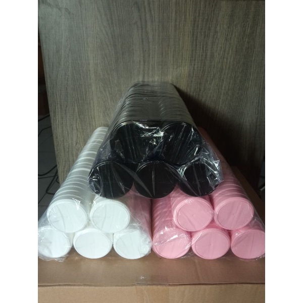 Pot lulur 50gr Hitam, Putih, Pink, Gold dan Natural  Paket 1kg Isi : 70 pcs