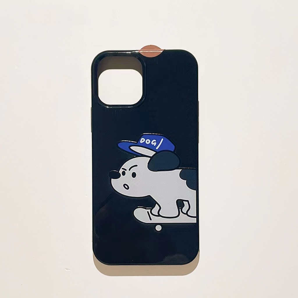 IPHONE Ins Pola Puppy Cocok Untuk Iphone14 14pro 14plus 13 13mini 13pro 13prm iPhone12 7Plus 8Plus Xr XS 13 12mini Pro Max TPU Empat Sudut Casing Ponsel Tahan Guncangan