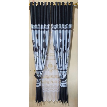 Korden Smokring Poni Renda Kristal Gordeng Jendela Hordeng Sekat Ruang Tamu Gordyn Pintu Blackout Pr