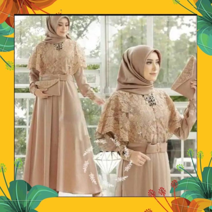 pStore88 - Baju gamis wanita Brukat GG NADINE MAXI Dress Fashion Muslim terbaru 2151