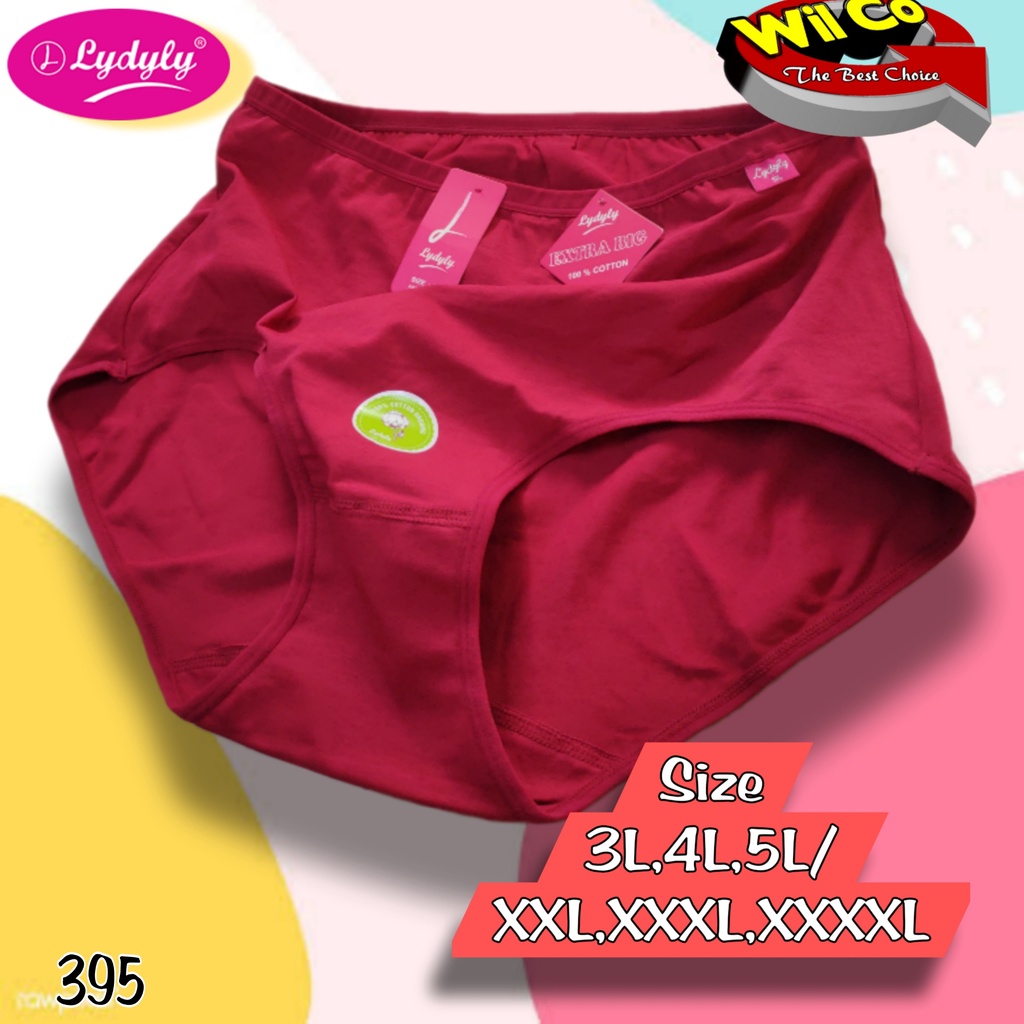 K395 - (Harga Per 1 Potong) CELANA DALAM WANITA PAKAIAN WANITA PAKAIAN DALAM JUMBO KATUN LYDYLY BIG SIZE 3L - 5L