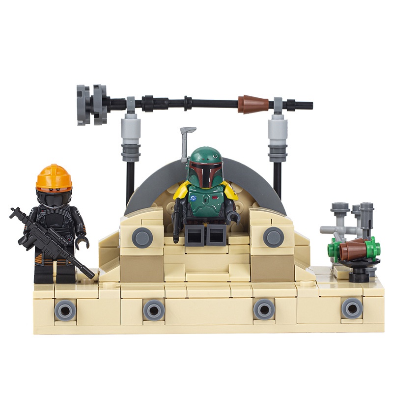 Moc Seri Kreatif Star Wars Boba Fett's Throne (Ada Minifigures) Rakitan Blok Bangunan Mainan Hadiah Ulang Tahun