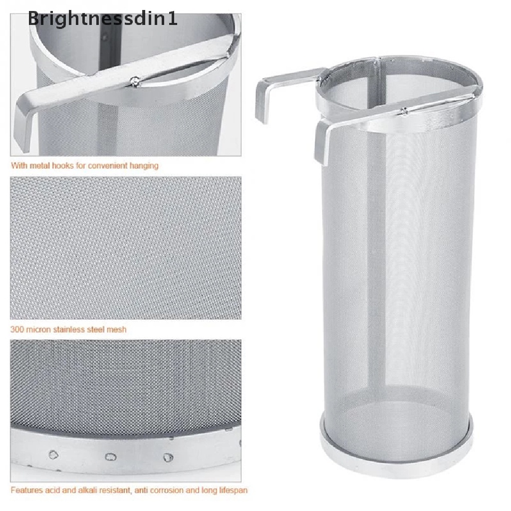 [Brightnessdin1] Saringan Filter Mesh Brew Beer Hop Stainless Steel 300micron Dengan Kait Butik