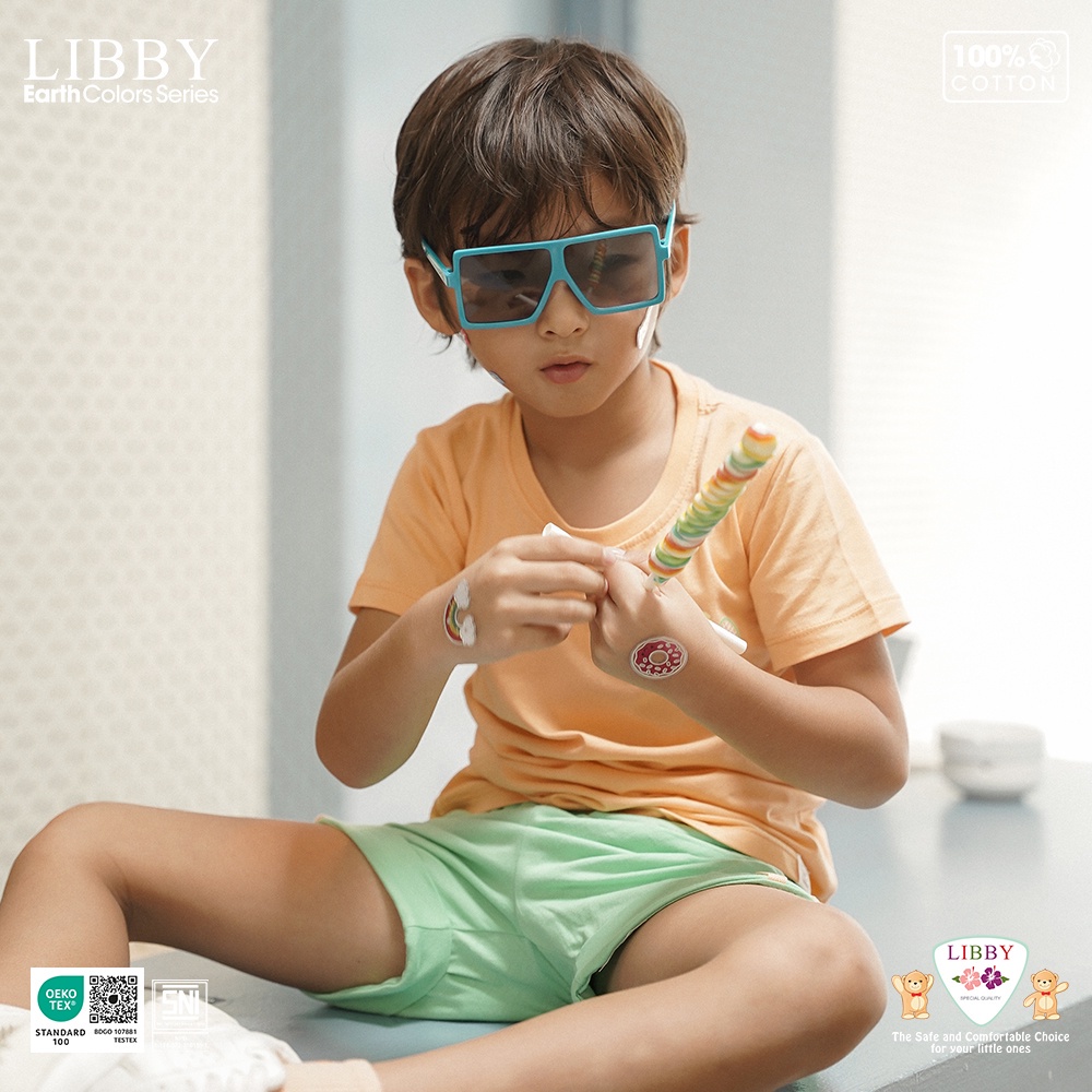 Baju Bayi Stelan Anak Laki Laki Set Oblong Pendek-Celana Pendek LIBBY Earth Niji Series BOY (1 STEL)