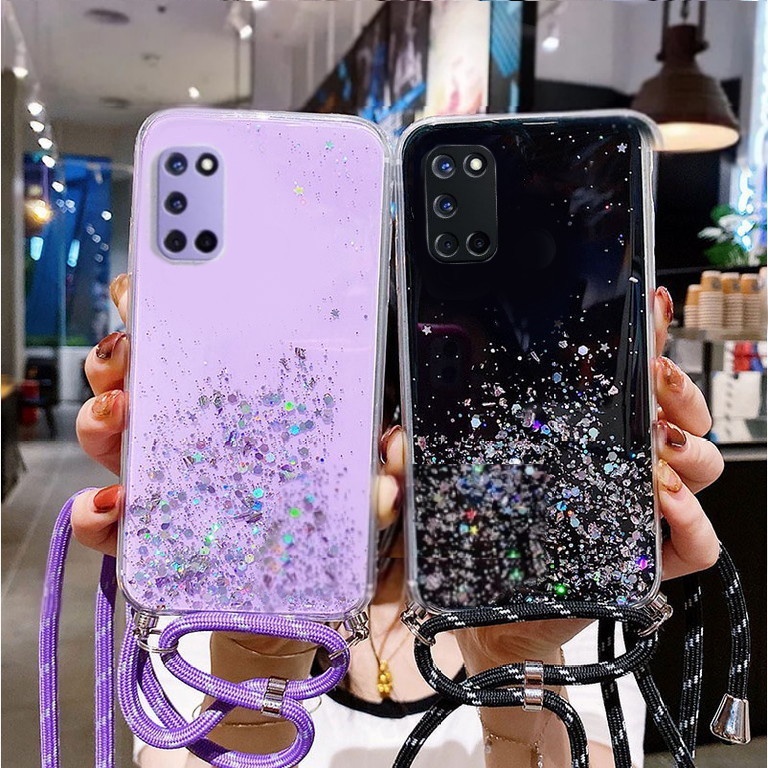 CASE GLITER + TALI ( OPPO A52 / A92 / A72 ) SILIKON HP TERLARIS 2023 - PGC MALL