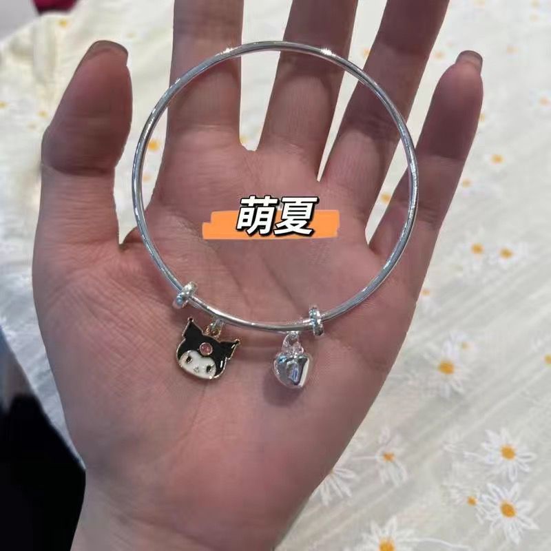 Sanrio Liontin Gelang Bangle Desain Bell Liontin Gelang Pasangan Desain Adjustable Bangle