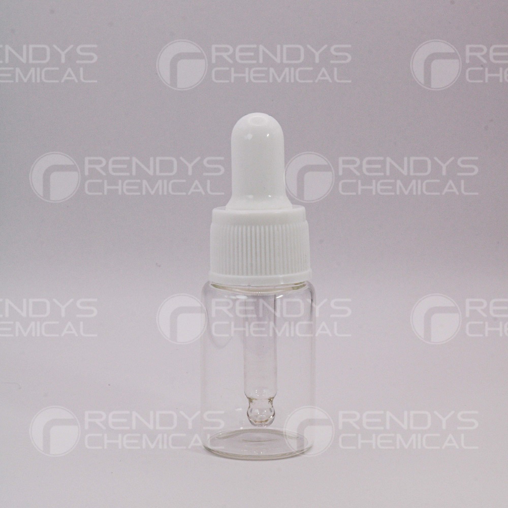Botol Pipet Kaca Bening Tutup Putih 10mL / Glass Bottle Pipette 10 mL