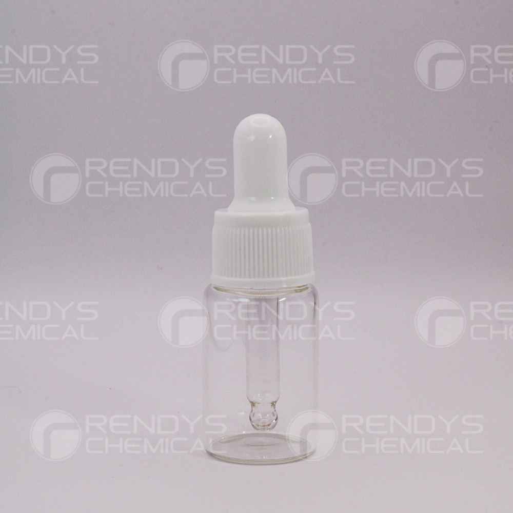 Botol Pipet Kaca Bening Tutup Putih 10mL / Glass Bottle Pipette 10 mL