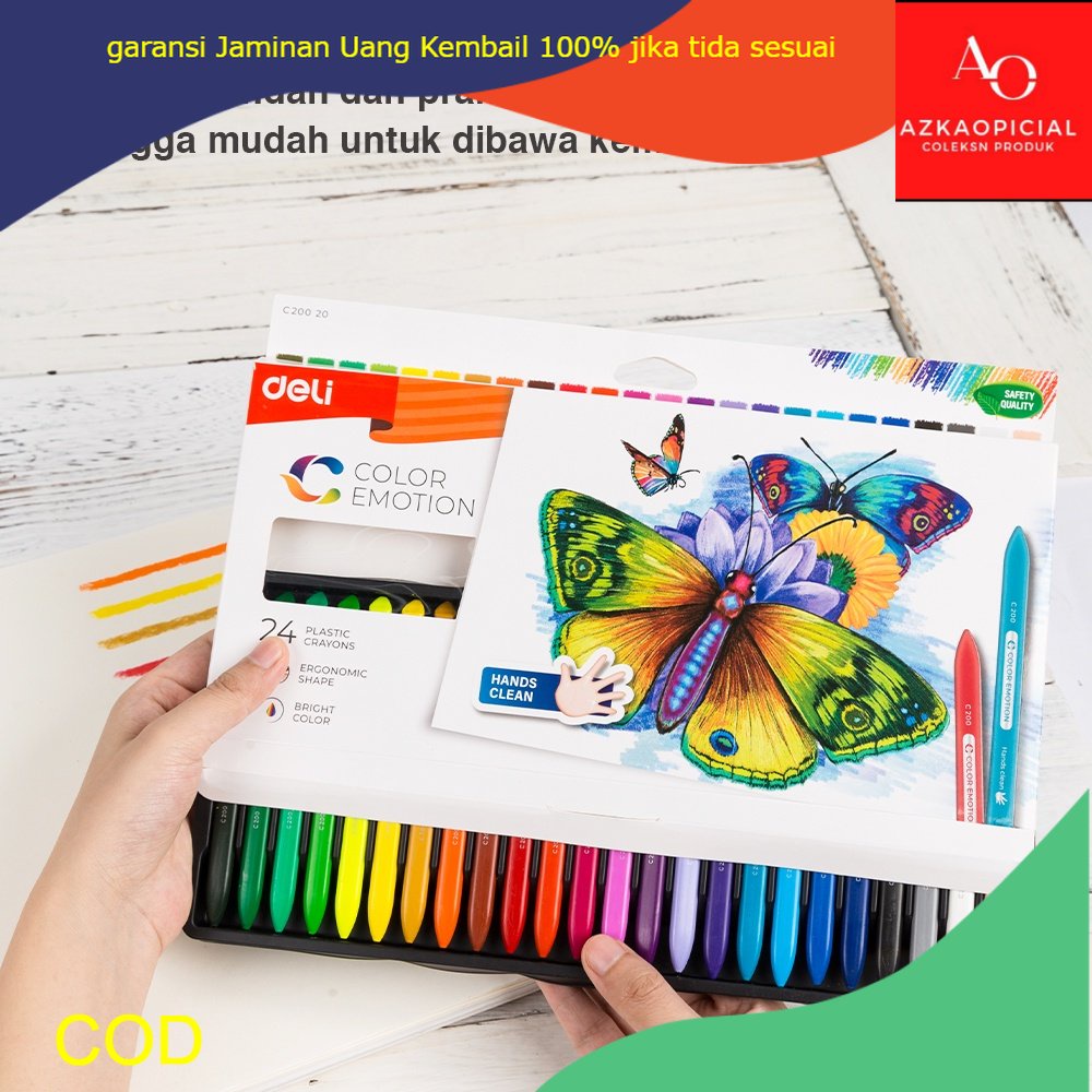 

Deli Krayon Sekolah Crayon Mewarnai Isi 24 Warna Cerah Bentuk segitiga ergonomis tidak beracun EC20020 LMN