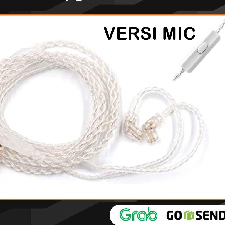 ☇ Kabel KZ Silver Upgrade Cable with Mic for  KZ EDX KZ ZSN PRO X KZ ZST X KZ ZSN PRO KZ ZSN Pro Zst