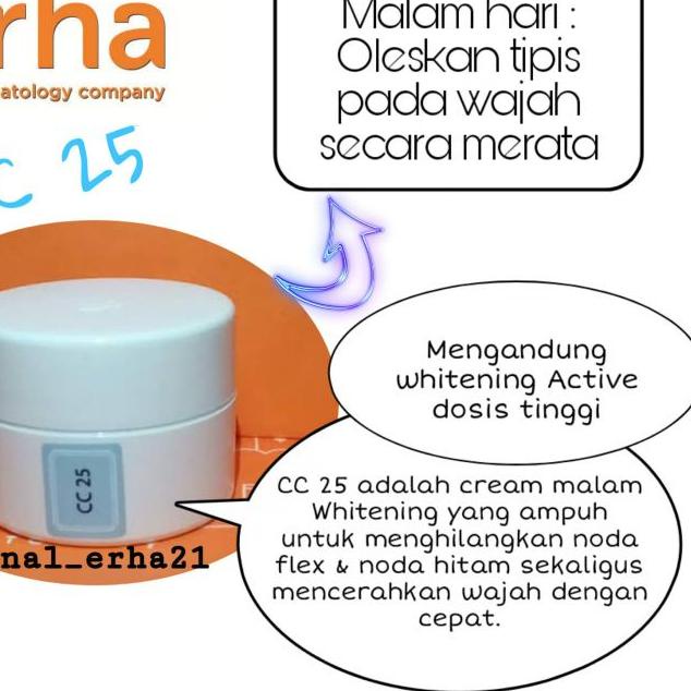 ➤ cream malam erha CC 5 , CC 10 , CC 25 , CC 50 (correcttive cream) ✷