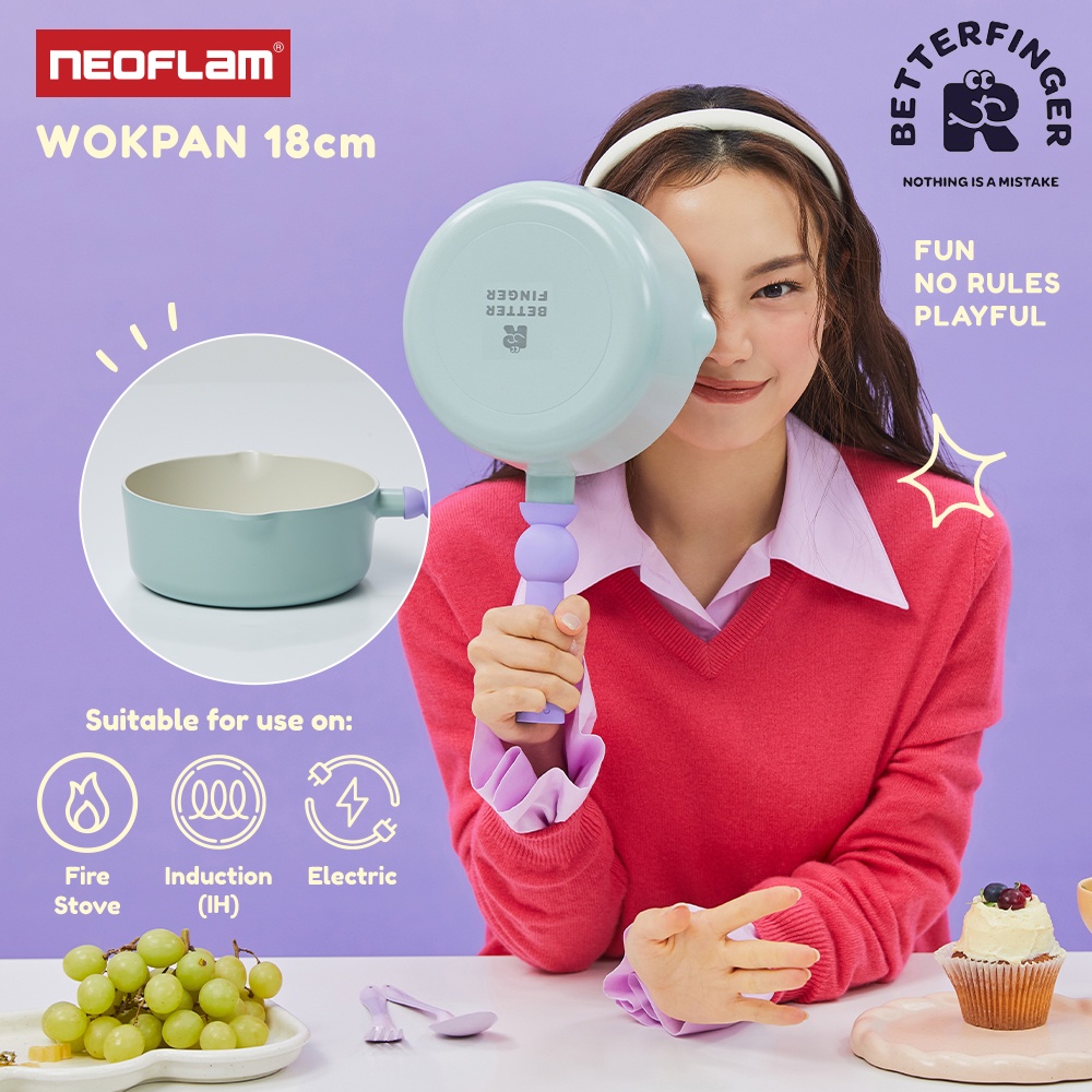 Jual Neoflam BETTER FINGER Wok Pan 18cm Wajan Keramik Anti Lengket Induksi Shopee Indonesia