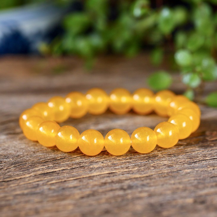 Gelang Natural Yellow Jade Crystal Bracelets Stone