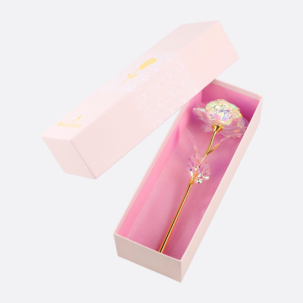 (FREE BOX) Hadiah Kado Valentine Souvenir Gift Valentine Nikah Bunga Mawar Dekorasi Gold Foil Flower Galaxy Rose