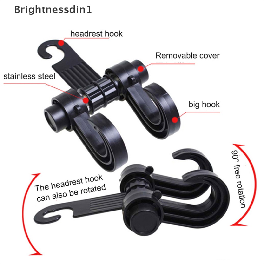 [Brightnessdin1] Car Hook Seat Back Sandaran Jok Mobil Double Hook Kait Belakang Kursi Serbaguna Butik