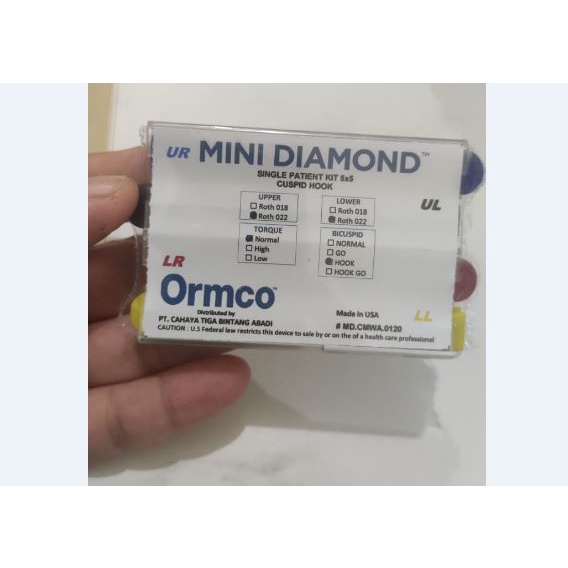 Ormco Bracket Mini Diamond Roth slot .022