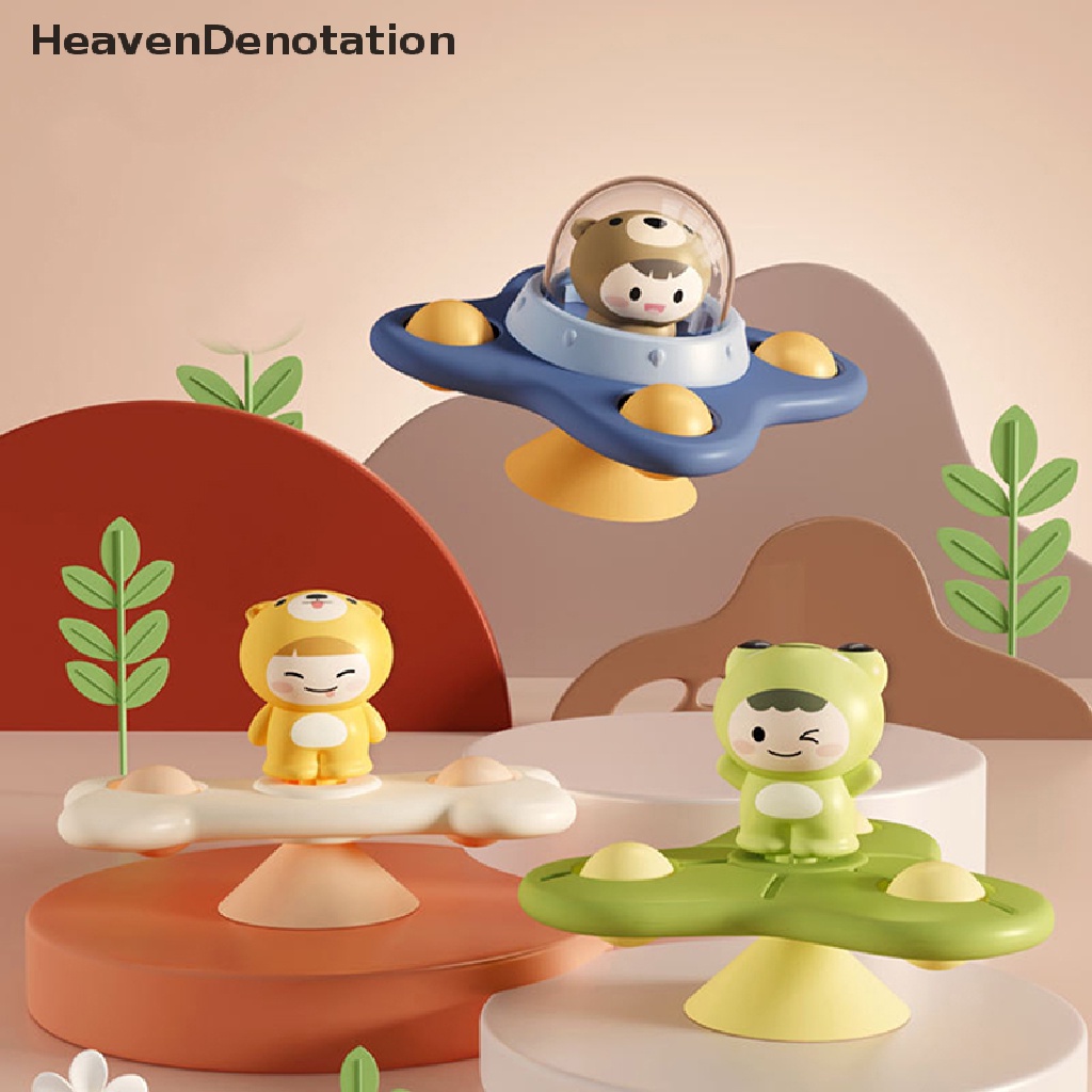 [HeavenDenotation] Mainan Mandi Bayi Suction Cup Spinner Mainan Balita Bear Hand Fidget Spinner Toy HDV